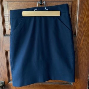 J. Crew Pencil Skirt Double-Serged Cotton Navy